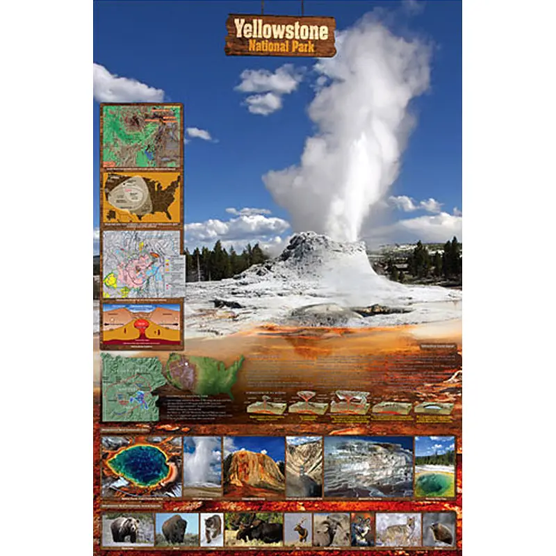 Yellowstone National Park Educational Wall Chart Poster - Eurographics Inc.