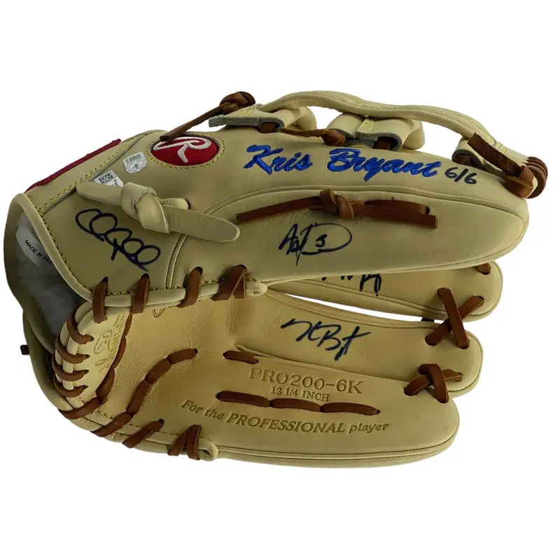 2016 Chicago Cubs World Series Champs Team Signed Baseball Glove MLB & Fanatics
