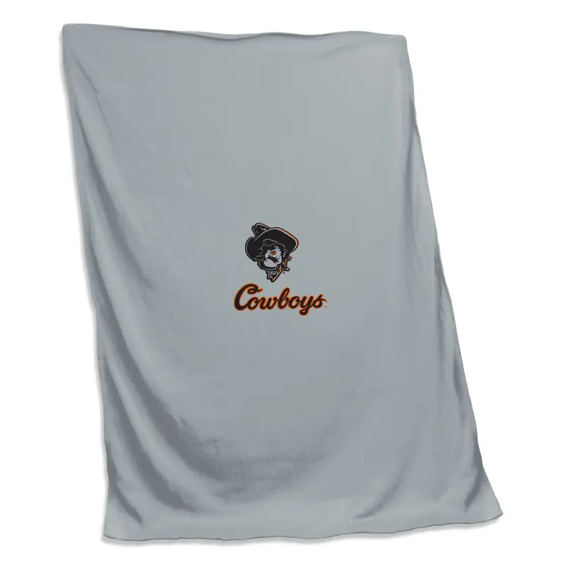 OK State Gray Phantom Pete Sweatshirt Blanket