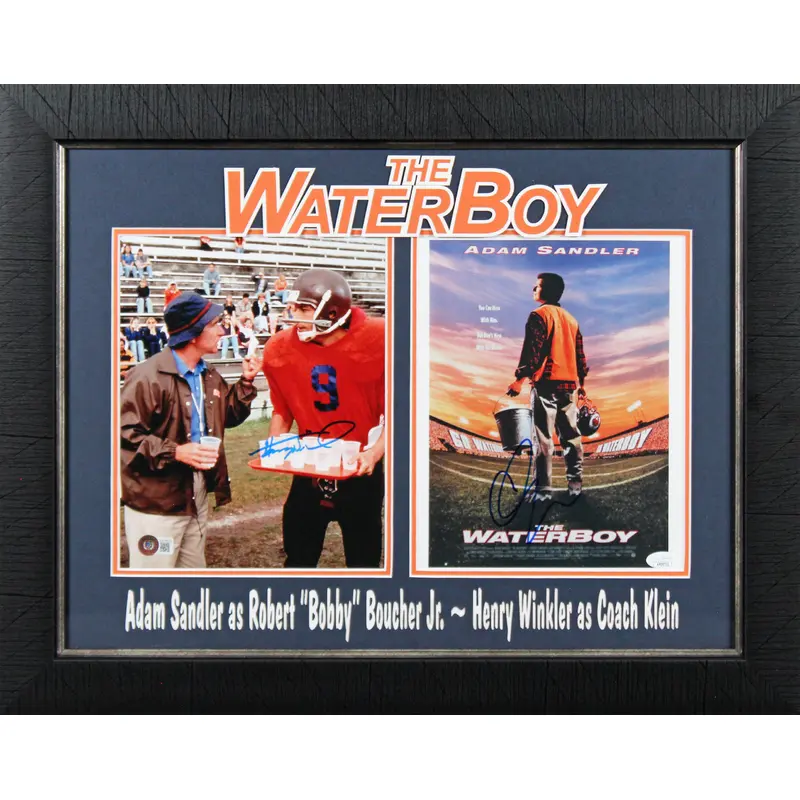 Adam Sandler & Henry Winkler The Waterboy Signed 8x10 Photo Framed Display BAS