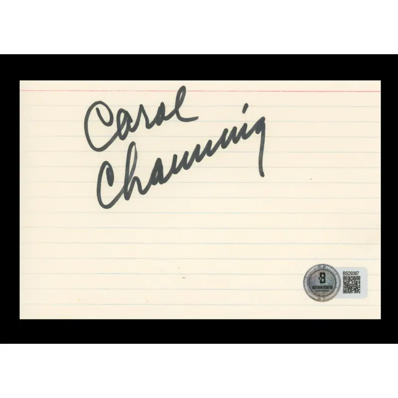 Carol Channing Gentlemen Prefer Blondes Signed 4x6 Index Card BAS #BS29387