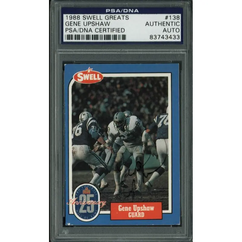 Raiders Gene Upshaw Authentic Signed Card 1988 Swell Greats #138 PSA/DNA Slabbed