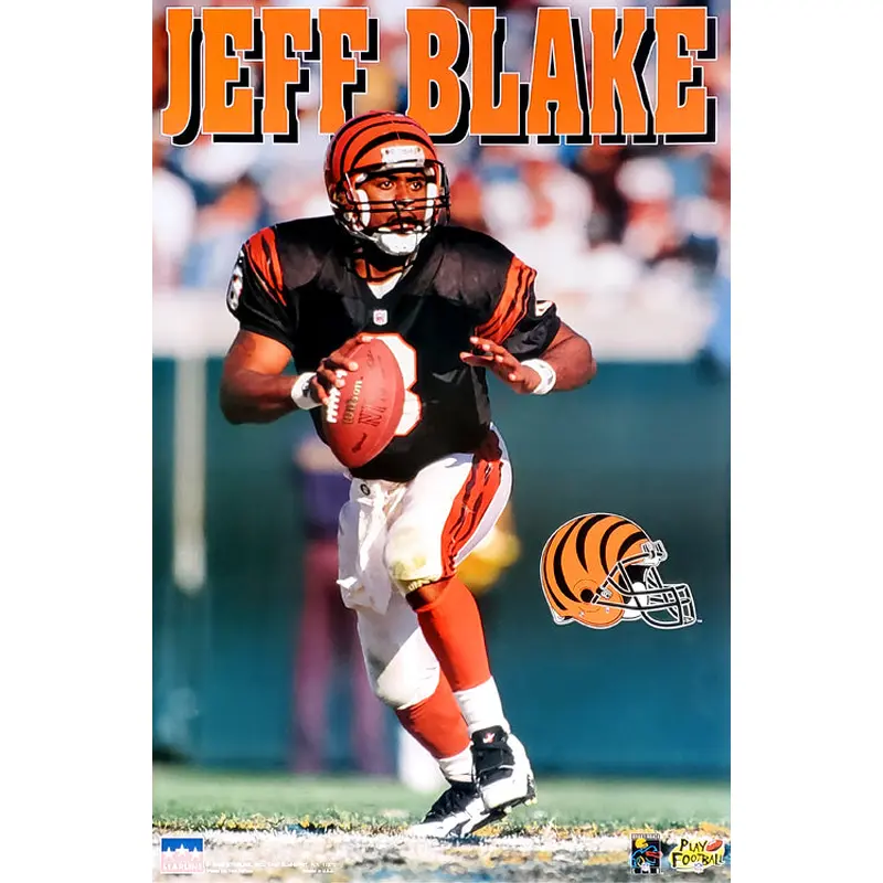 Jeff Blake "Action" Cincinnati Bengals QB NFL Football Poster - Starline 1996