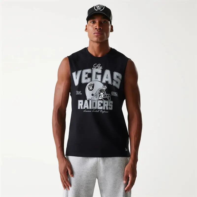 Las Vegas Raiders NFL Helmet Black Sleeveless T-Shirt