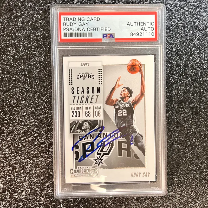 2018-19 Panini Contenders #77 Rudy Gay Signed Card AUTO PSA Slabbed Spurs