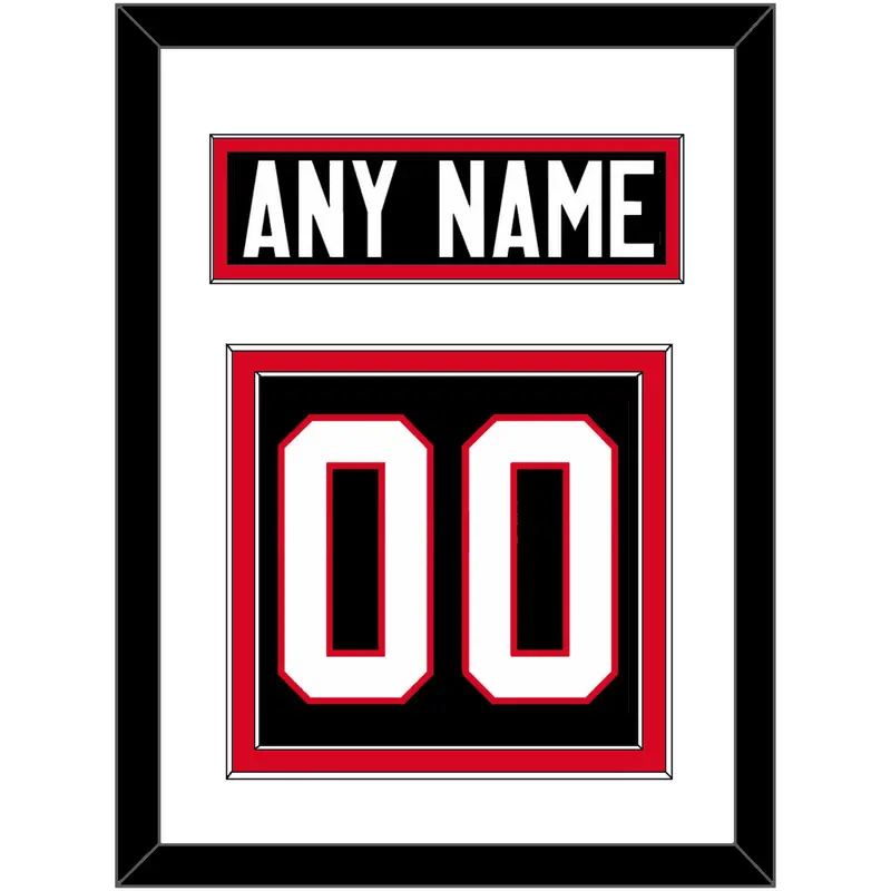 Canada Men's Hockey Nameplate & Number (Back) - 2014 Olympics Alternate Black - Double Mat 1