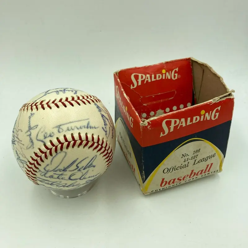 1969 Chicago Cubs Team Signed Vintage National League Baseball Ernie Banks JSA