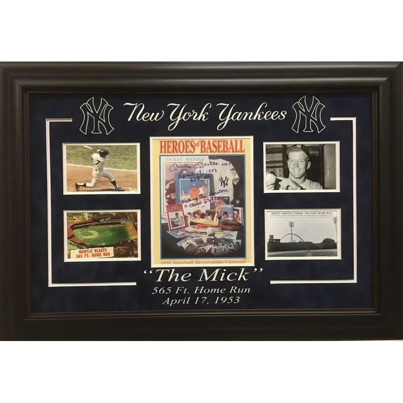 Extraordinary Mickey Mantle 565' Ft Home Run Signed Inscribed Display 1/1 JSA