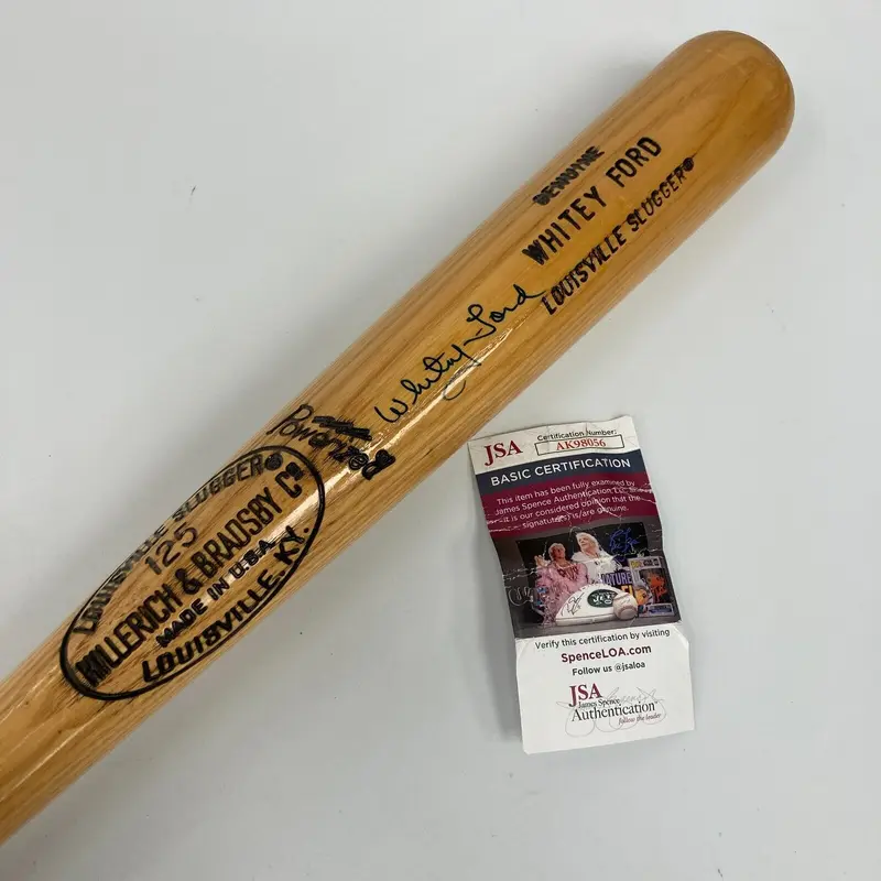 Whitey Ford Signed Louisville Slugger Game Model Baseball Bat JSA COA