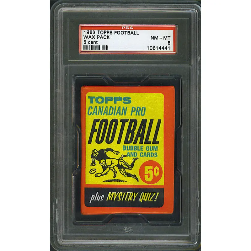 1963 Topps CFL Football Unopened Wax Pack PSA 8