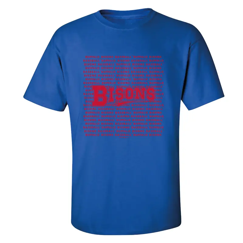 Buffalo Bisons Royal Repeat Wordmark Tee