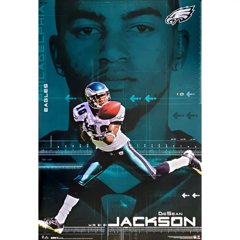 DeSean Jackson "Blazing" Philadelphia Eagles NFL Action Poster - Costacos 2009