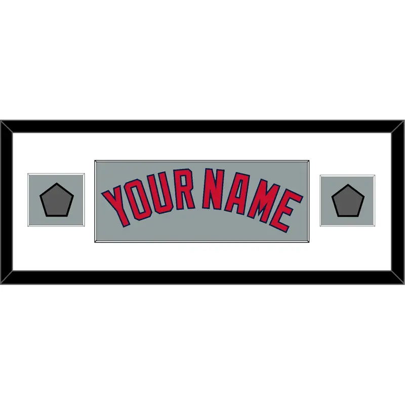 Boston Name & Two World Series Jersey Patches - Road Gray - Single Mat 4