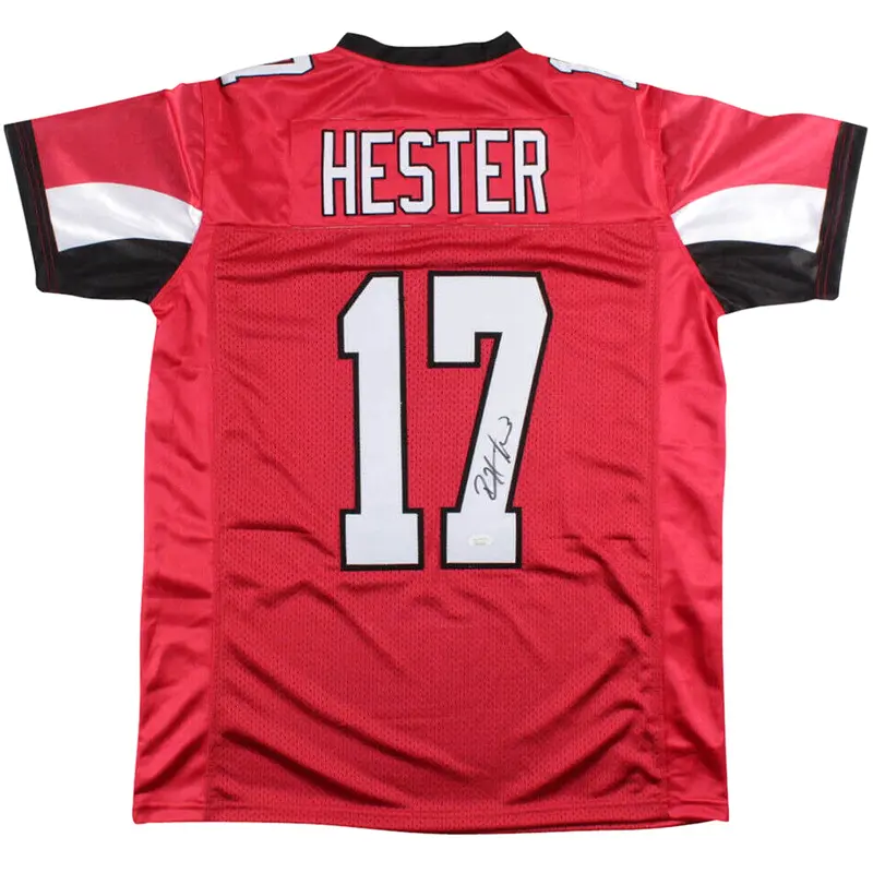 Devin Hester Autographed Atlanta (Red #17) Custom Jersey - JSA