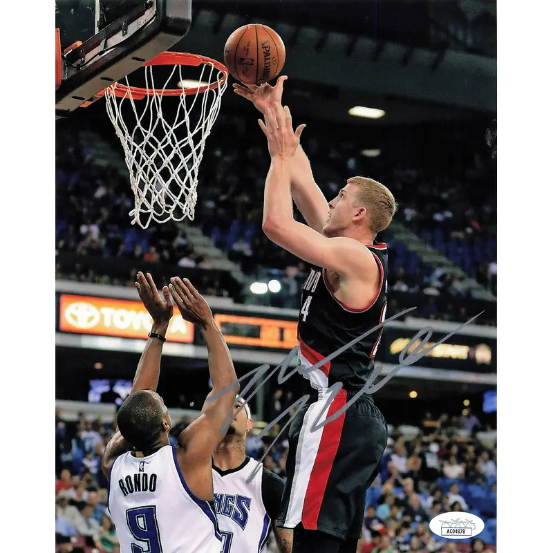Mason Plumlee signed 8x10 photo JSA Portland Trail Blazers Autographed
