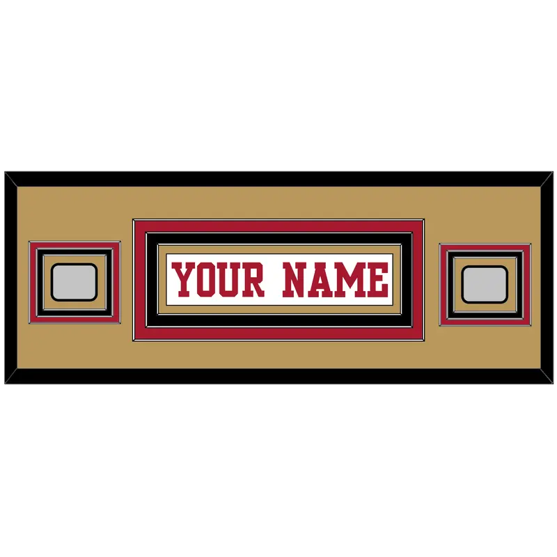 San Francisco Nameplate & 2 Super Bowl Patches - Road White - Triple Mat 10