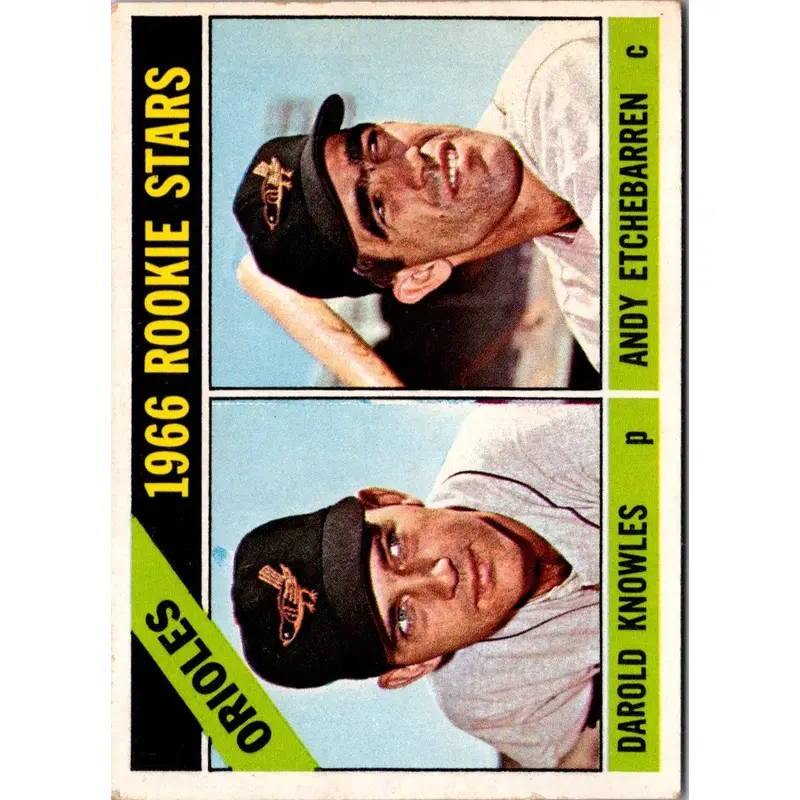 1966 Topps Orioles Rookies - Darold Knowles/Andy Etchebarren #27 VG-EX
