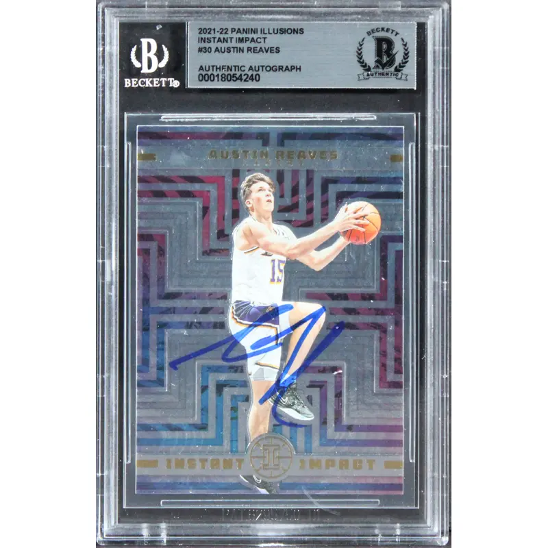 Lakers Austin Reaves Signed 2021 Panini Illusions II #30 Rookie Card BAS Slabbed