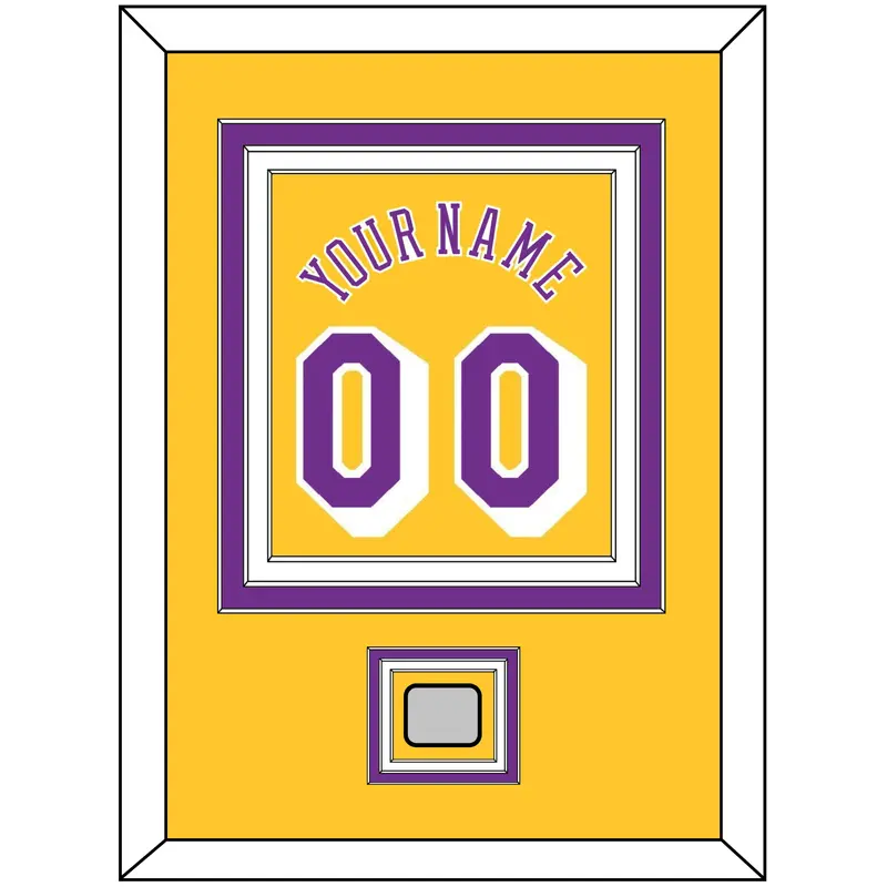 Los Angeles Name & Number With Champions Patch - Home Yellow (1978-1997) - Triple Mat 2