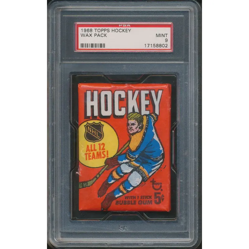 1968 1968/69 Topps Hockey Unopened Wax Pack PSA 9