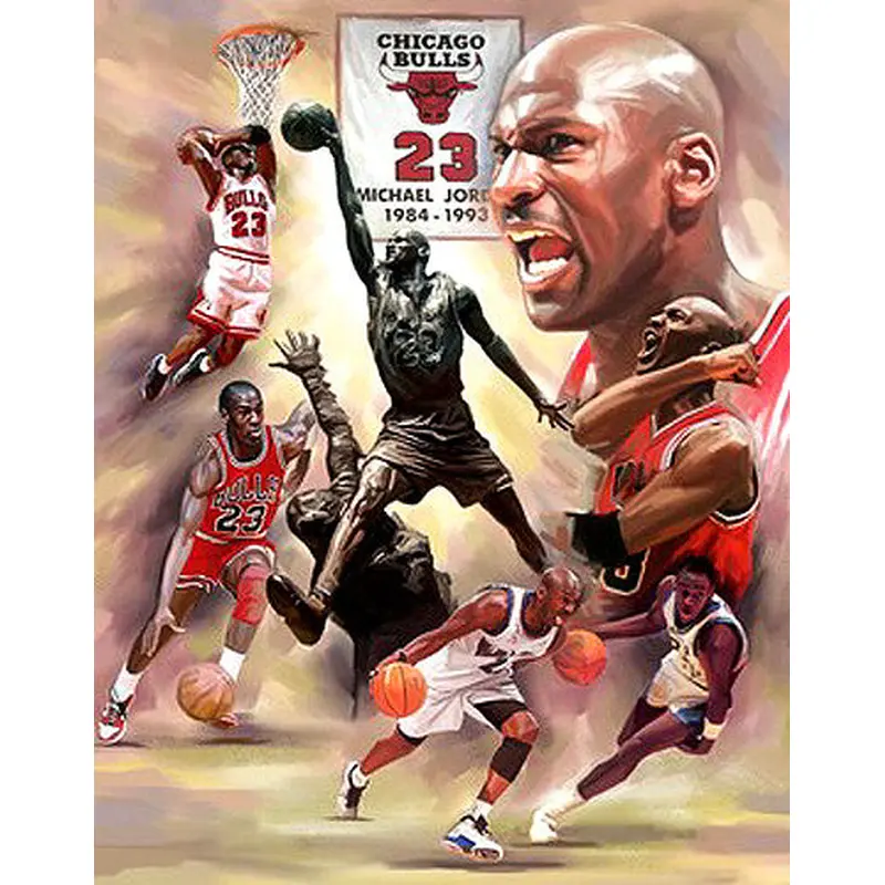 Michael Jordan "Fresh Air" Chicago Bulls Premium Art Print Poster by Wishum Gregory