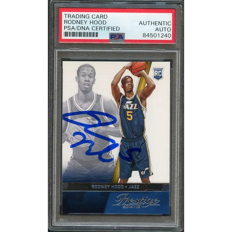 2014-15 Panini Prestige #180 Rodney Hood Signed Card PSA Slabbed RC Jazz