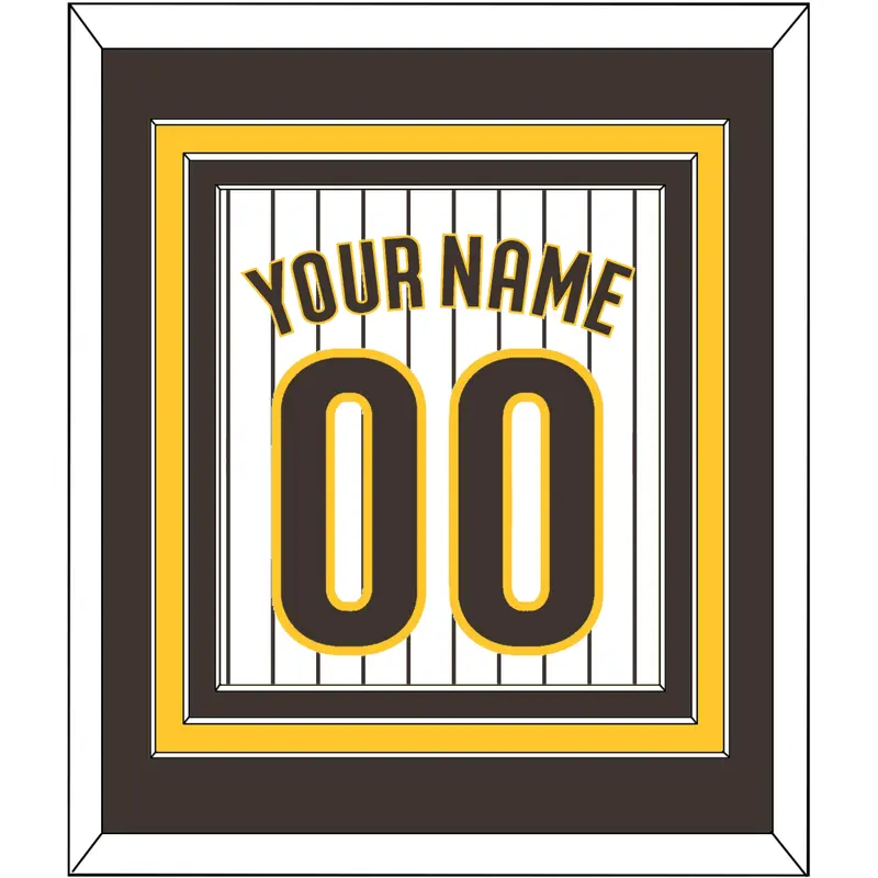 San Diego Name & Number - Home White Pinstripes - Triple Mat 2