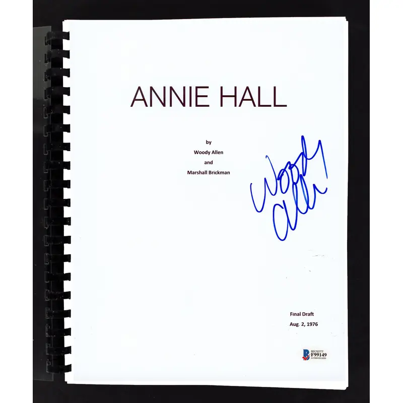 Woody Allen Annie Hall Authentic Signed Movie Script Autographed BAS #F99149