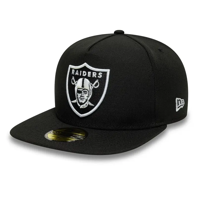 Las Vegas Raiders NFL Flat Black 59FIFTY A-Frame Fitted Cap