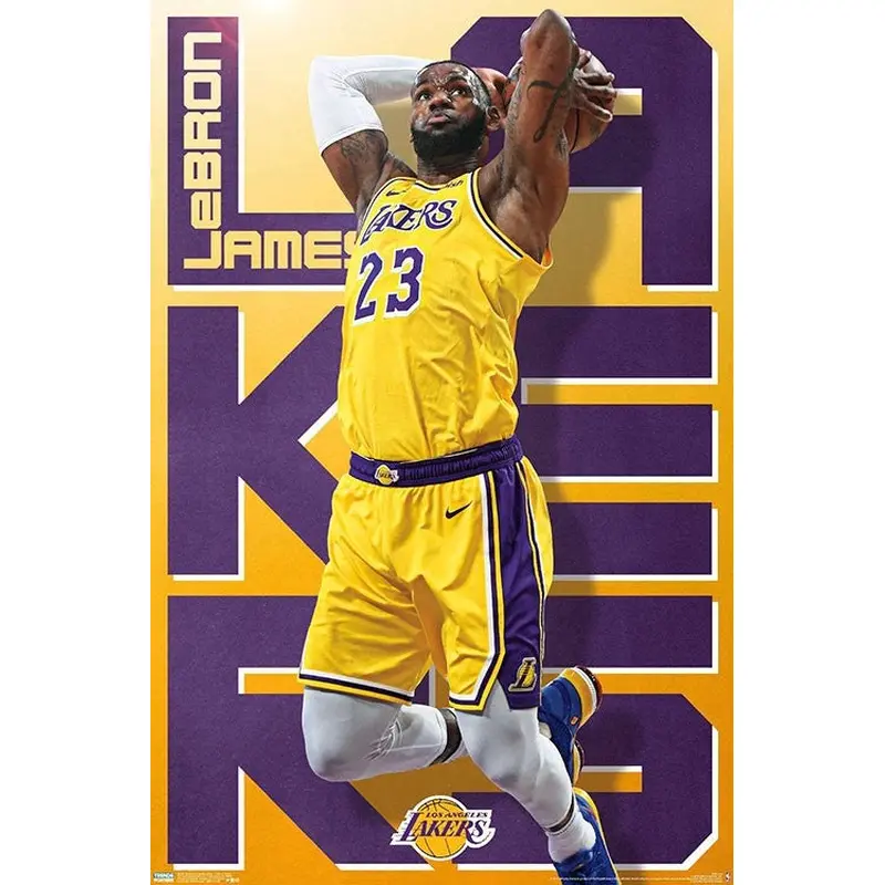 LeBron James "Two-Hand Slam" Los Angeles Lakers Official NBA Poster - Trends 2019