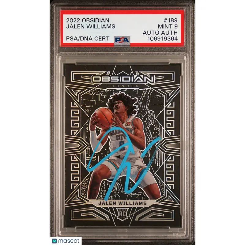 2022 Panini Obsidian #189 Jalen Williams signed card PSA 9 Auto A