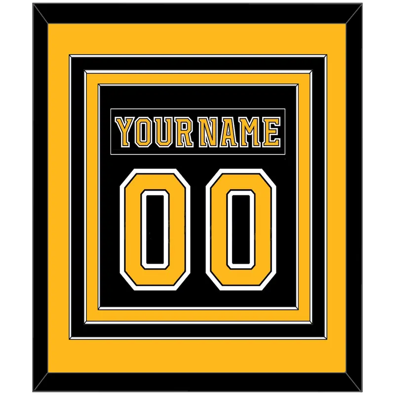 Boston Nameplate & Number (Back) Combined - Home Black (2007-2017) - Triple Mat 3