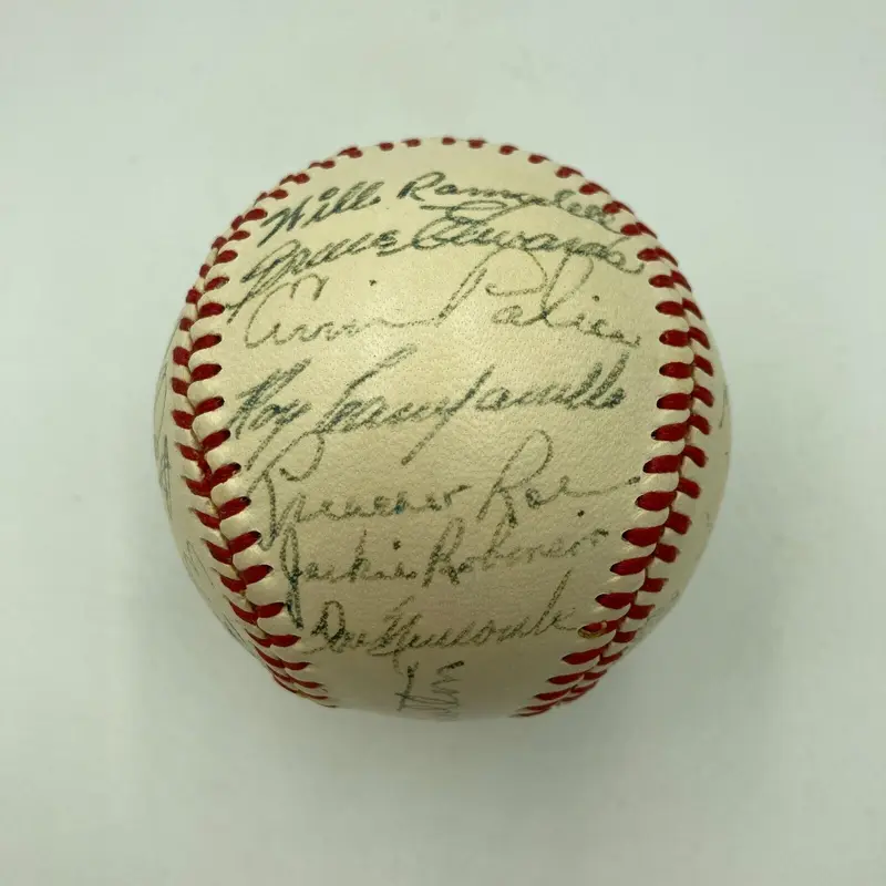 Jackie Robinson 1950 Brooklyn Dodgers Team Signed Baseball PSA DNA & Beckett COA