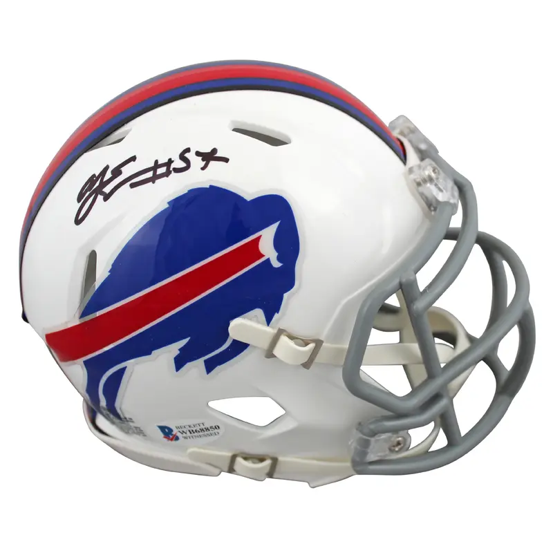 Bills A.J. Epenesa Authentic Signed White Speed Mini Helmet BAS Witnessed