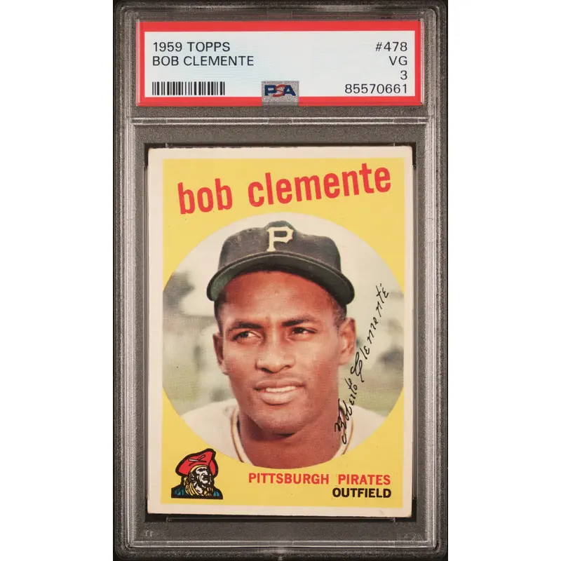 Bob Clemente 1959 Topps #478 PSA 3 Very Good 0661