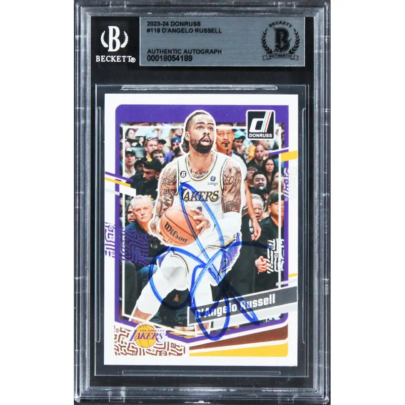 Lakers D'Angelo Russell Authentic Signed 2023 Donruss #118 Card BAS Slabbed