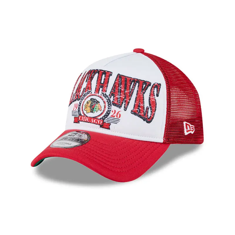 New Era - Chicago Blackhawks - DISTRESSED Trucker Cap - White/Red