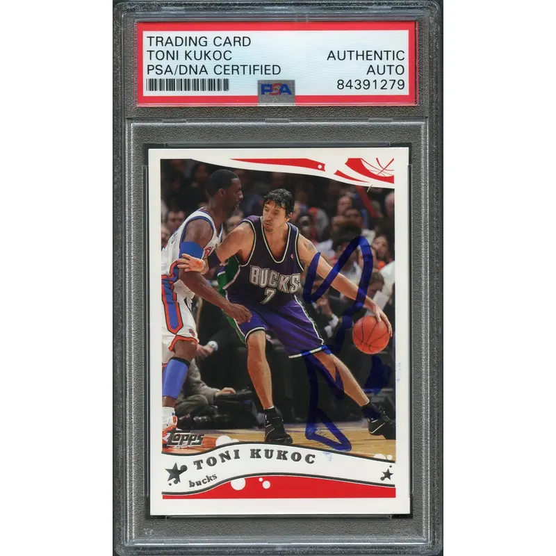 2005-06 Topps #116 Toni Kukoc Signed Card AUTO PSA Slabbed