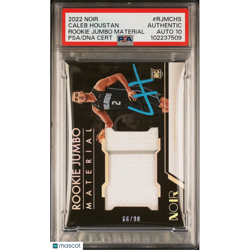 2022 Panini Noir Rookie Jumbo Material #RJMCHS Caleb Houstan PSA A Auto 10