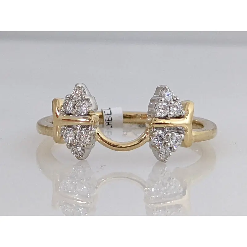 14K .20 CARAT TOTAL WEIGHT DIAMOND ROUND (12) ESTATE WRAP 2.5 GRAMS