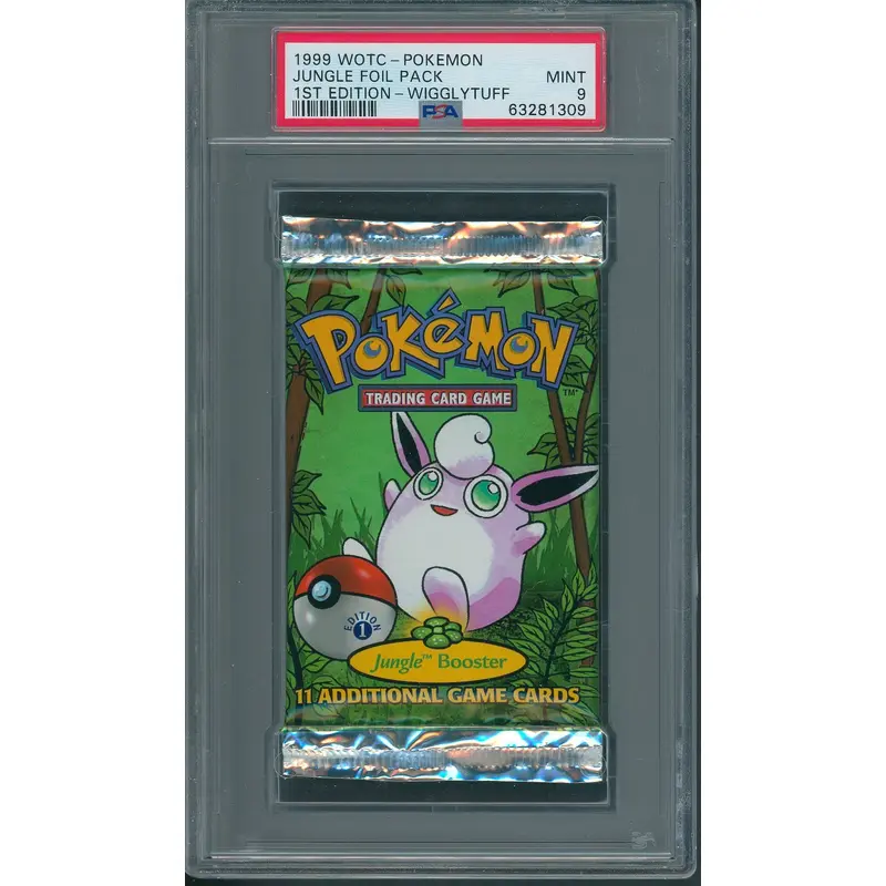 1999 WOTC Pokemon Jungle Unopened 1st Edition Foil Pack Wigglytuff PSA 9 *1309