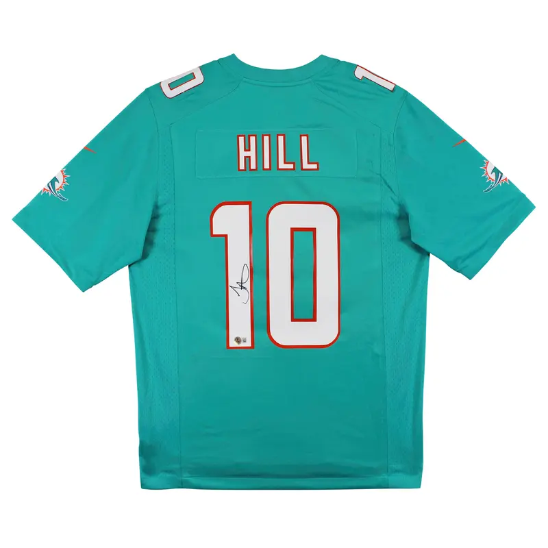 Dolphins Tyreek Hill Signed Teal Nike Game Jersey BAS Witnessed #2W232849