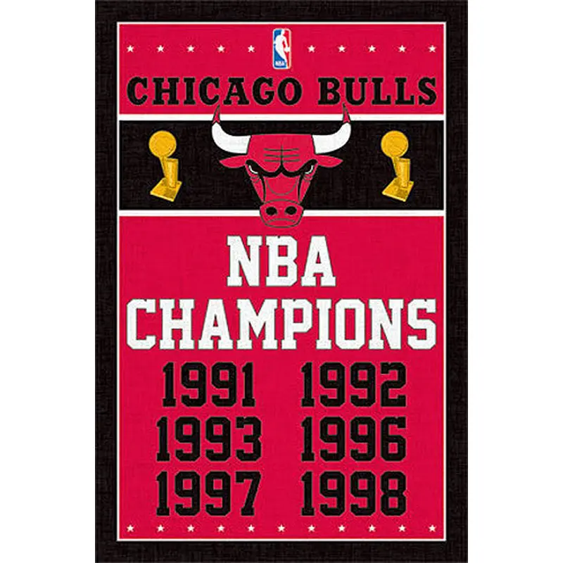 Chicago Bulls 6-Time NBA Champions Commemorative Wall Poster - Trends International