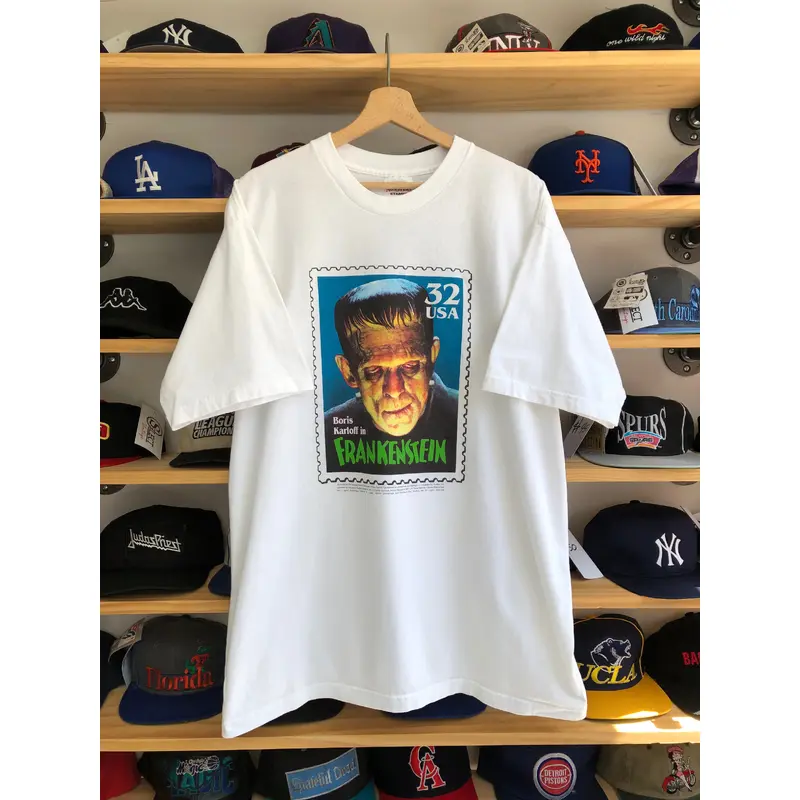 Vintage 1997 Frankenstein Monsters Stamps Tee Size XL