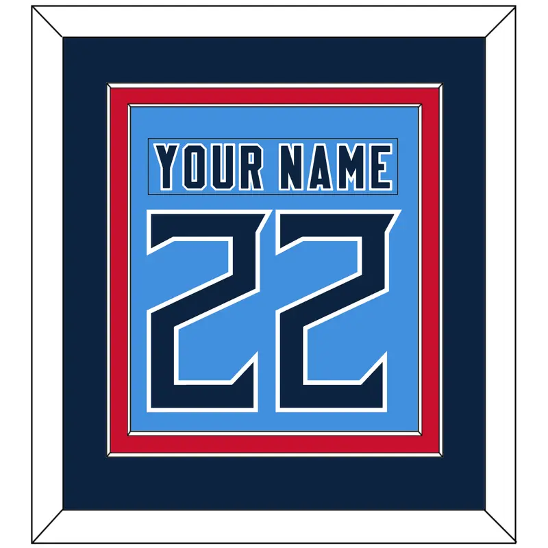 Tennessee Nameplate & Number (Back) Combined - Alternate Light Blue - Double Mat 5