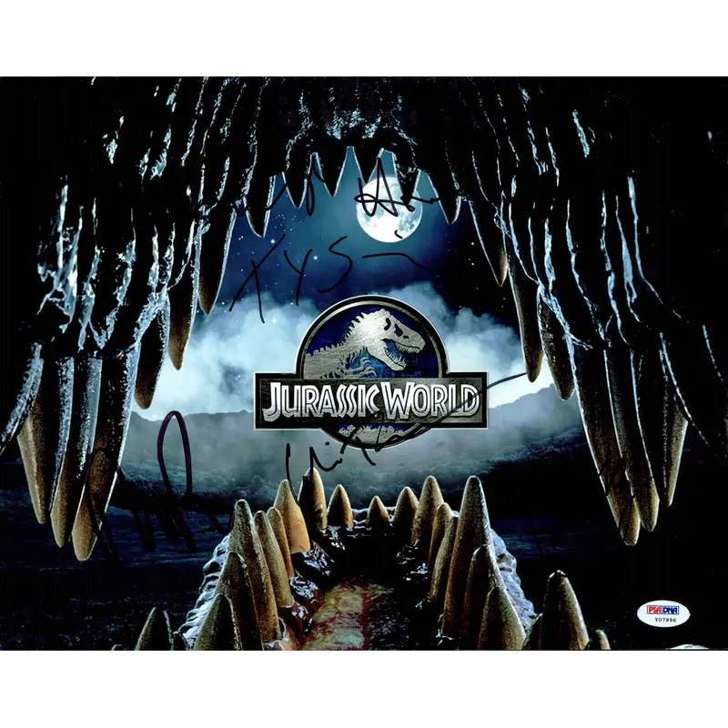 Jurassic World Cast (5) Simpkins, Howard, Wong Signed 11X14 Photo PSA #Y07996