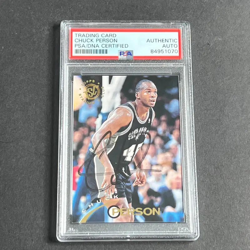 1995 Topps #282 Chuck Person Signed Card AUTO PSA Slabbed Spurs