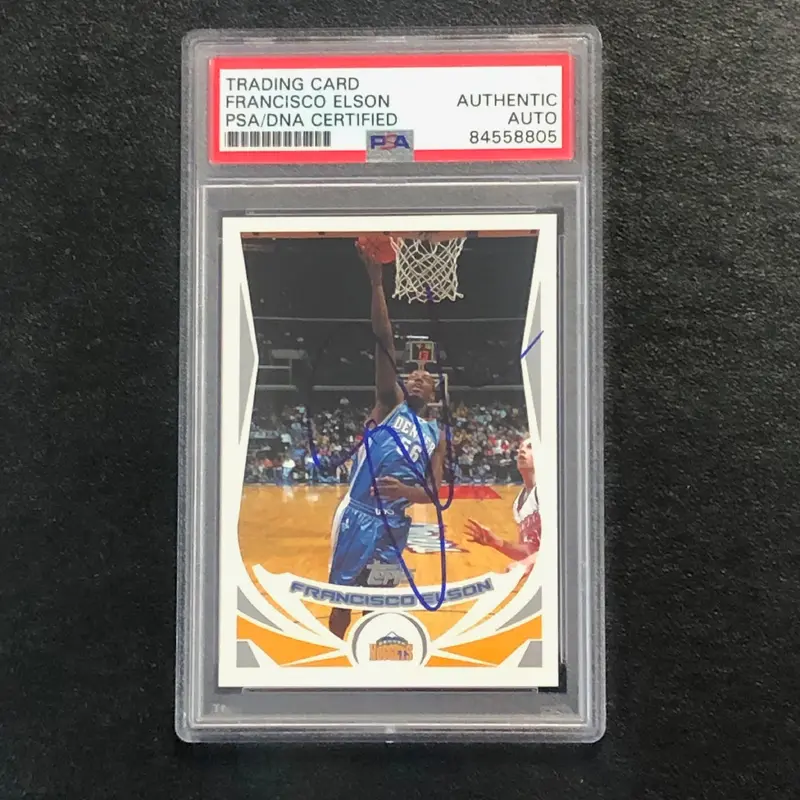 2004-05 Topps #165 Francisco Elson Signed AUTO PSA Slabbed Nuggets