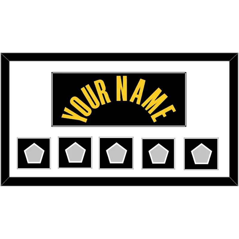 Los Angeles Name & 5 Trophy Patches - Black Mamba (2017-2018, 2020) - Single Mat 1