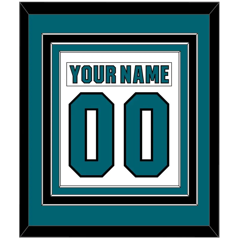 San Jose Nameplate & Number (Back) Combined - Road White (2017-2022) - Triple Mat 3